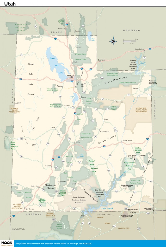 Travel map of Utah.