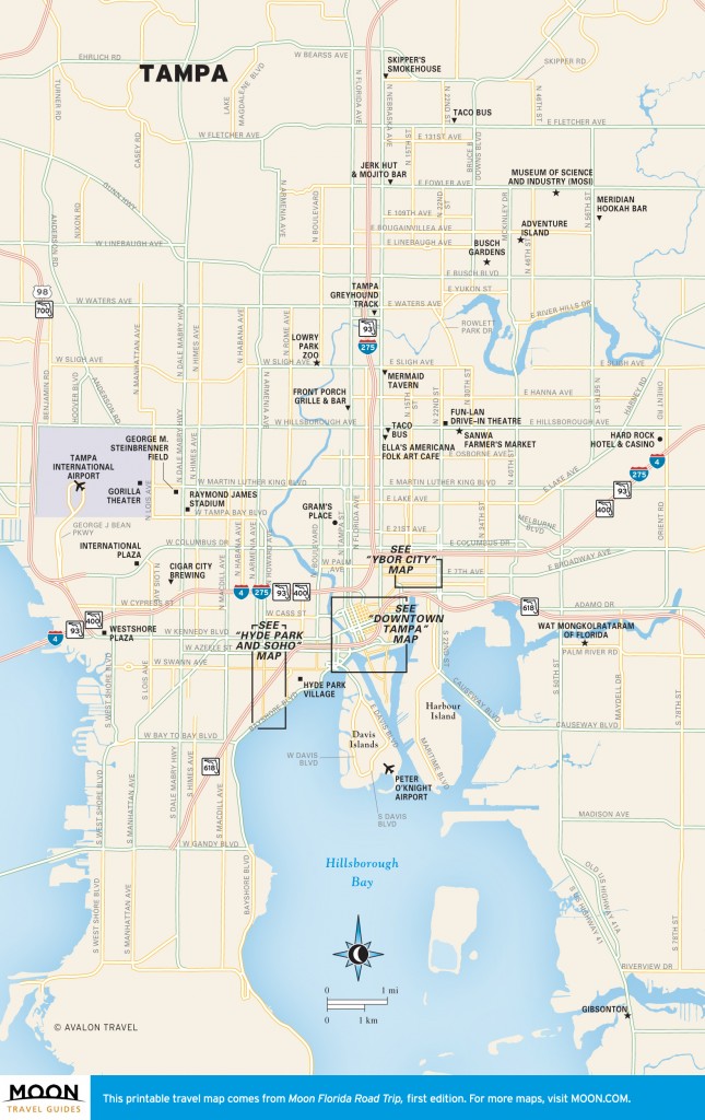 Travel map of Tampa, Florida