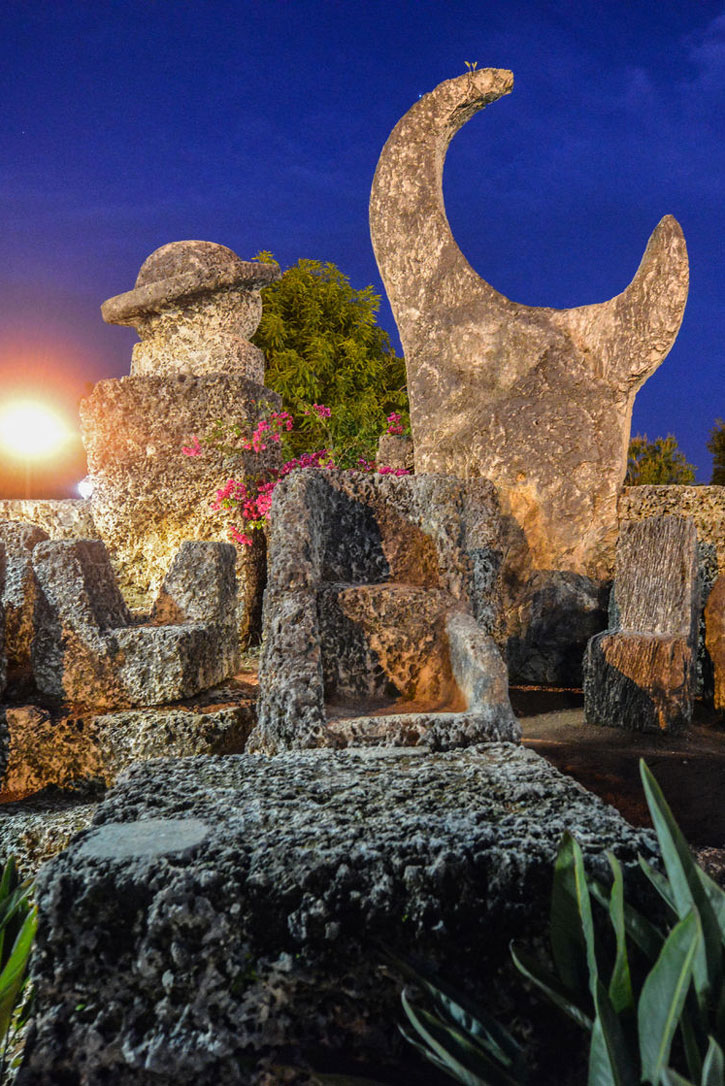 The 18-ton moon carving at Miami's Coral Castle.