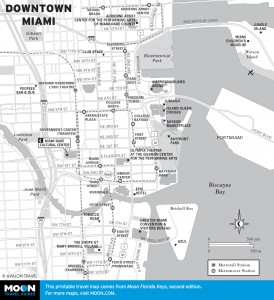 Map of Downtown Miami, Florida