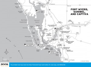 Travel map of Fort Myers, Sanibel, and Captiva, Florida