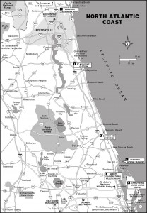 Map of Florida's North Atlantic Coast
