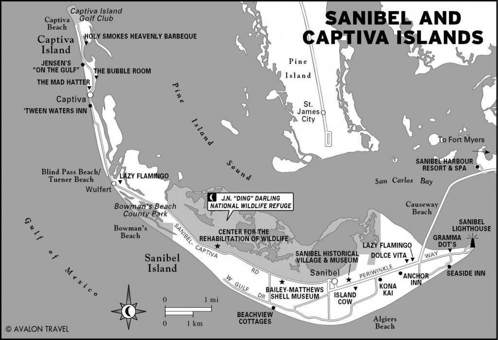 Map of Sanibel and Captiva Islands, Florida