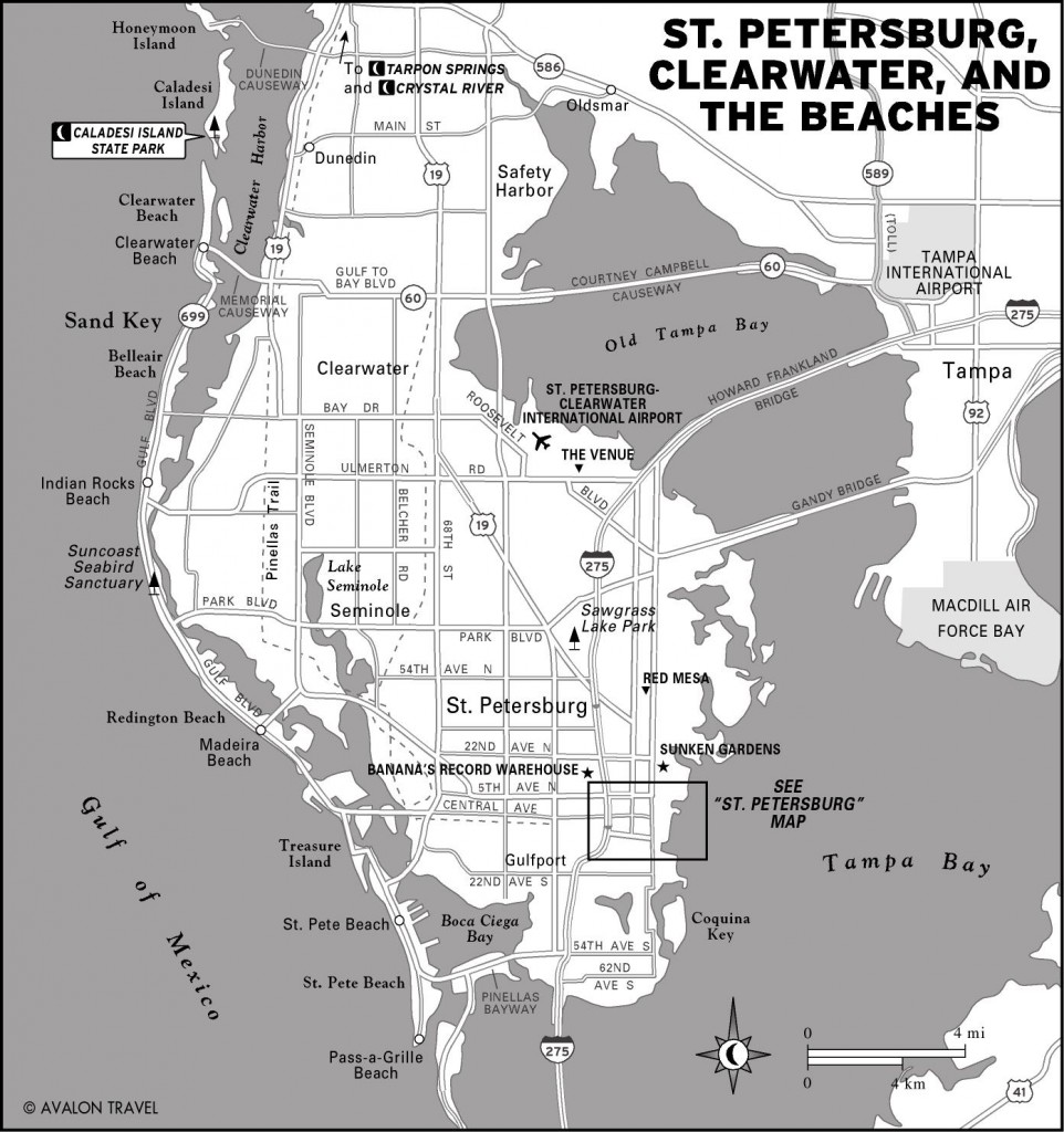 Map of St. Petersburg Clearwater and the Beaches, Florida