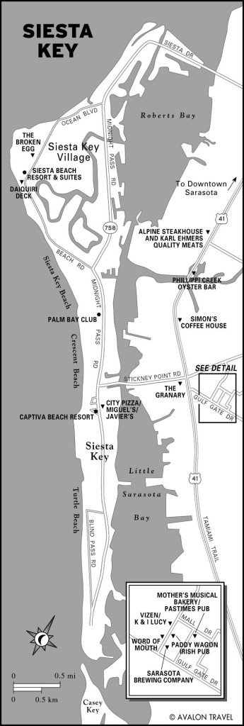 Map of Siesta Key, Florida