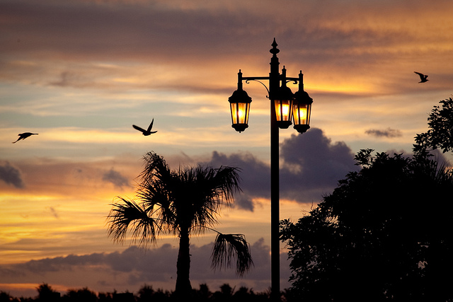 A beautiful Key West sunset over Mallory Square. Photo © Ed Schipul, licensed Creative Commons Attribution.
