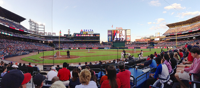 A view of Turner Field stadium packed with fans.