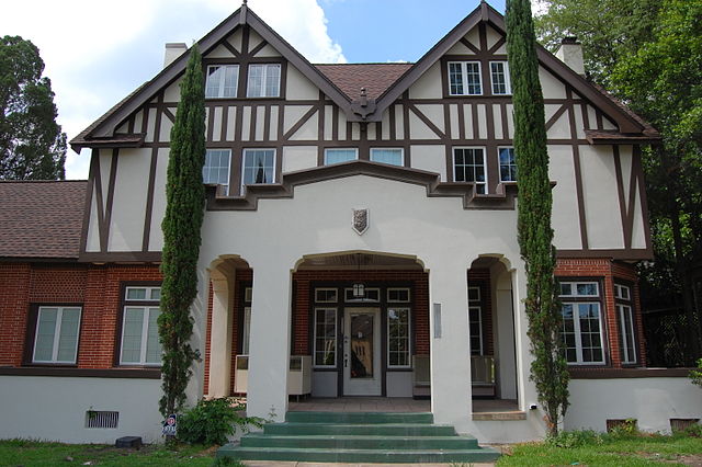 View of the front of the the Allman Brothers Band Museum at the Big House in Macon, Georgia.