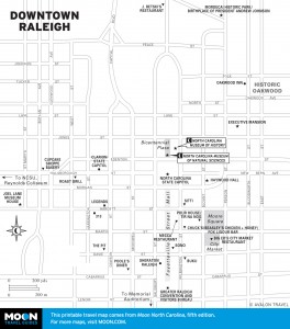 Map of Downtown Raleigh, North Carolina