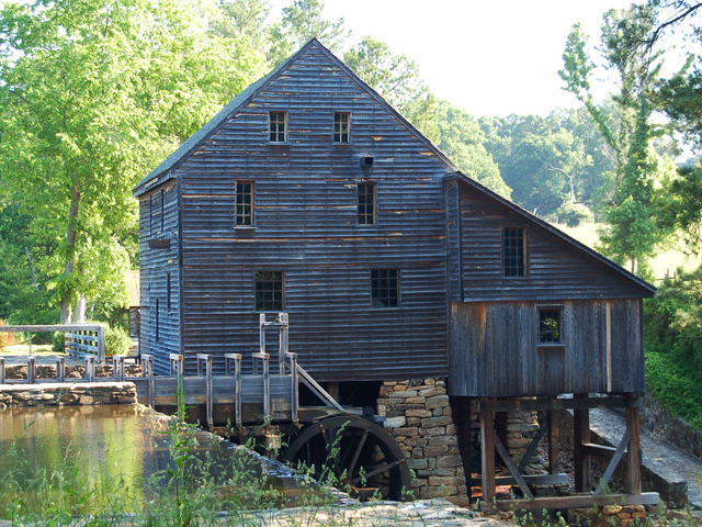 The mill that presides over the millrace at Historic Yates Mill County Park is nearly 200 years old.
