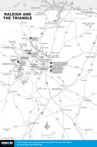 Map of Raleigh and the Triangle, North Carolina