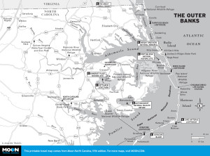 Map of The Outer Banks, North Carolina