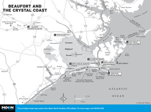 Map of Beaufort and the Crystal Coast, North Carolina