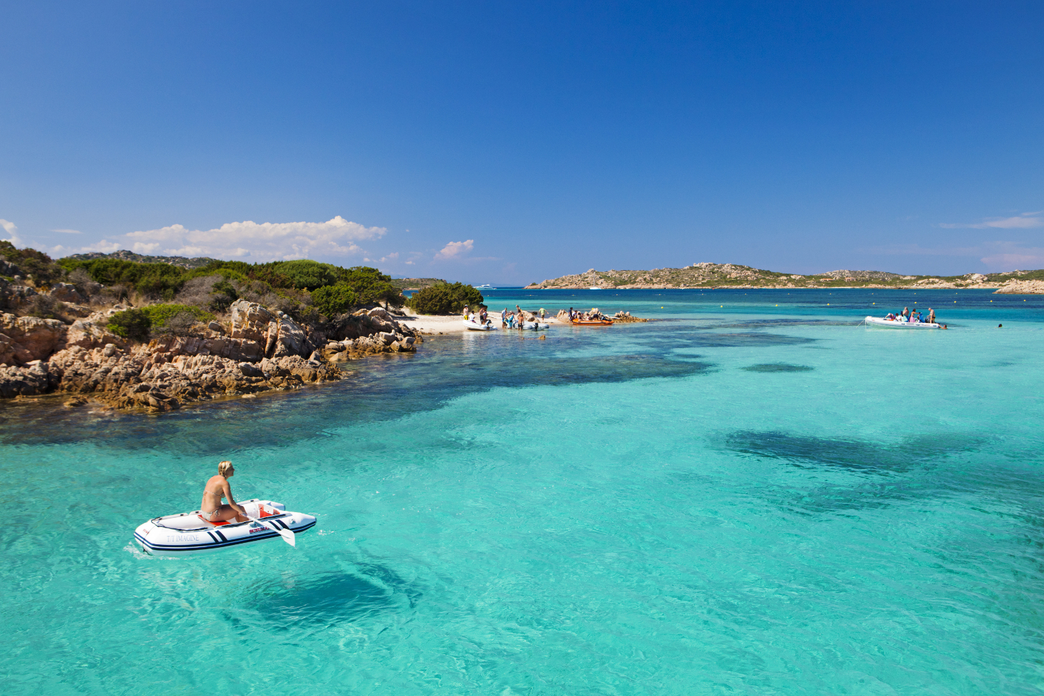 Island hopping around Budelli Island, part of La Maddelena archipelago