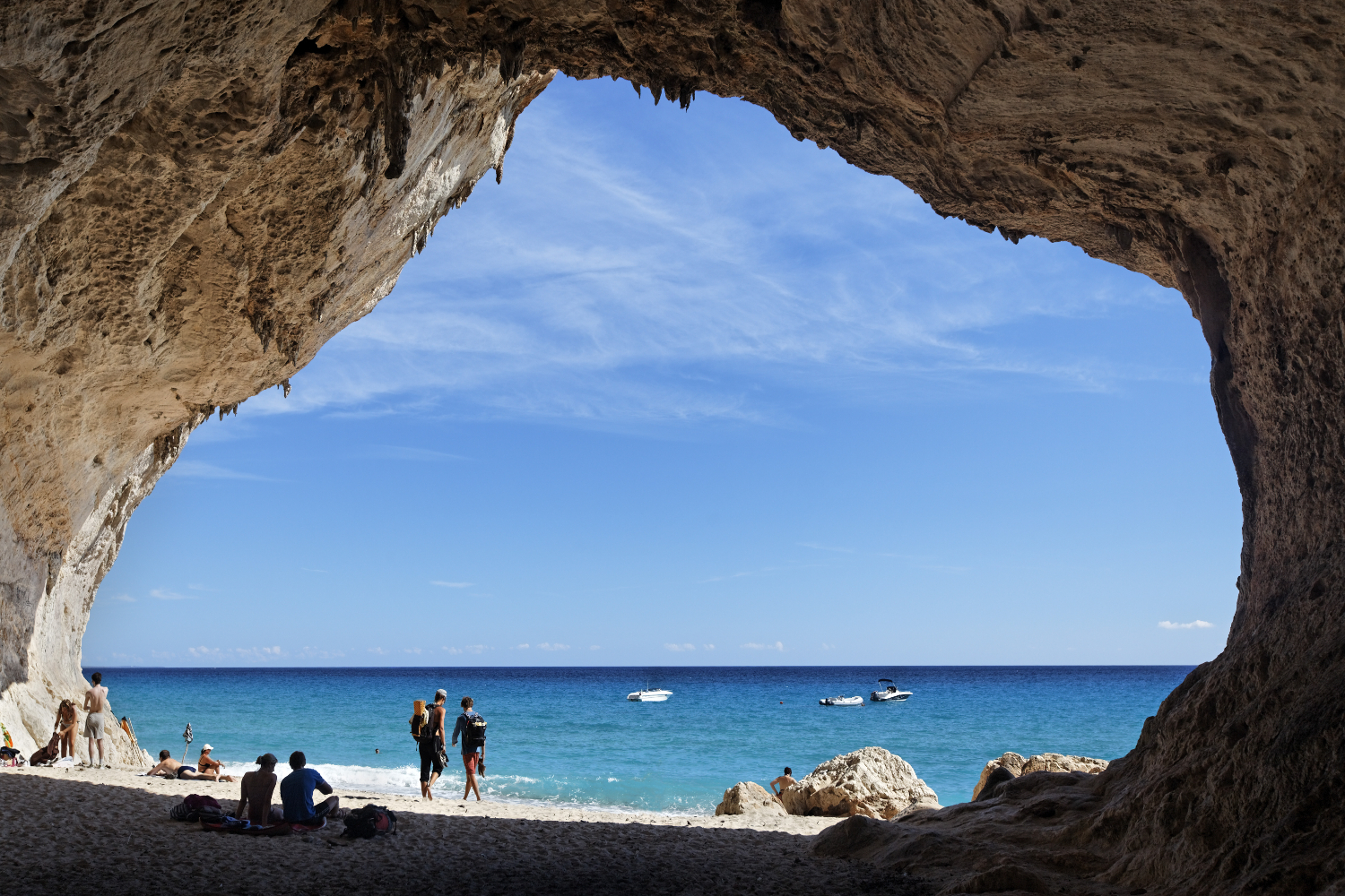 Beach-side cave at Cala Luna