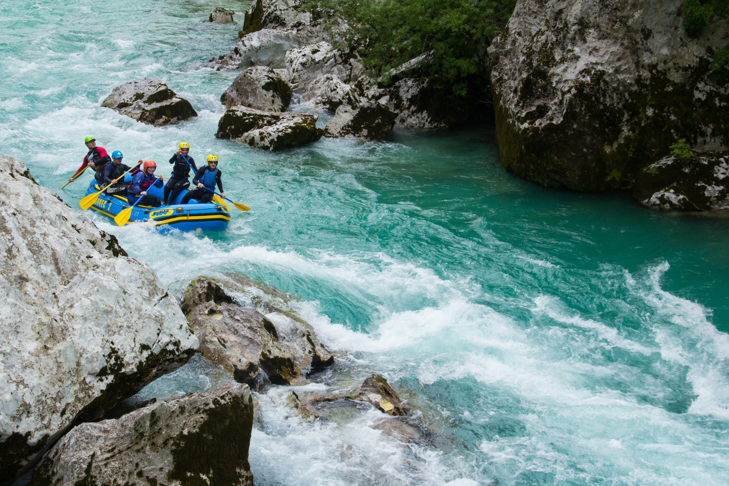 Rafting on the Soča river