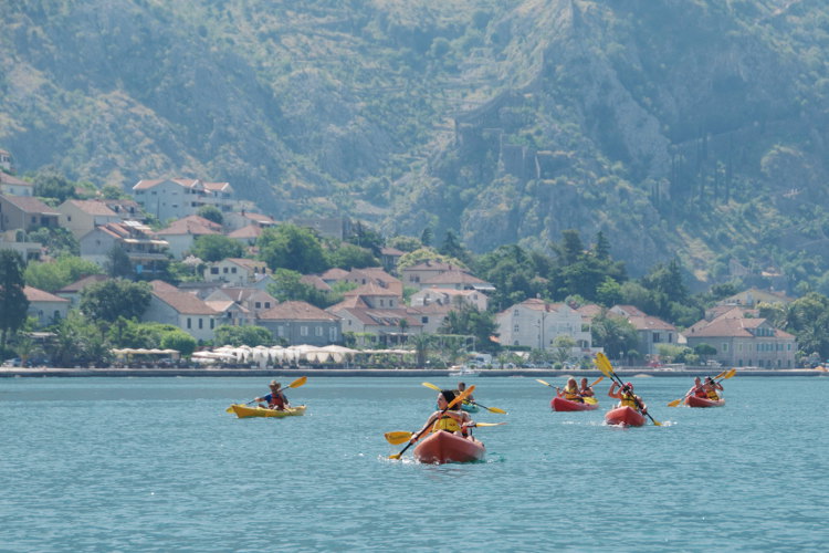 Kayaking around the Bay of Kotor. Image courtesy of Montenegro National Tourist Organisation