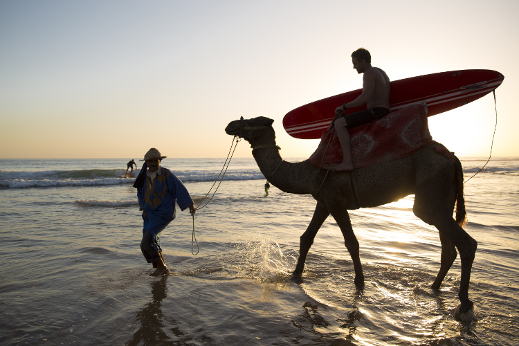Hitching a sunset ride to the surf in Taghazout. Image by Tim E White / Photolibrary / Getty