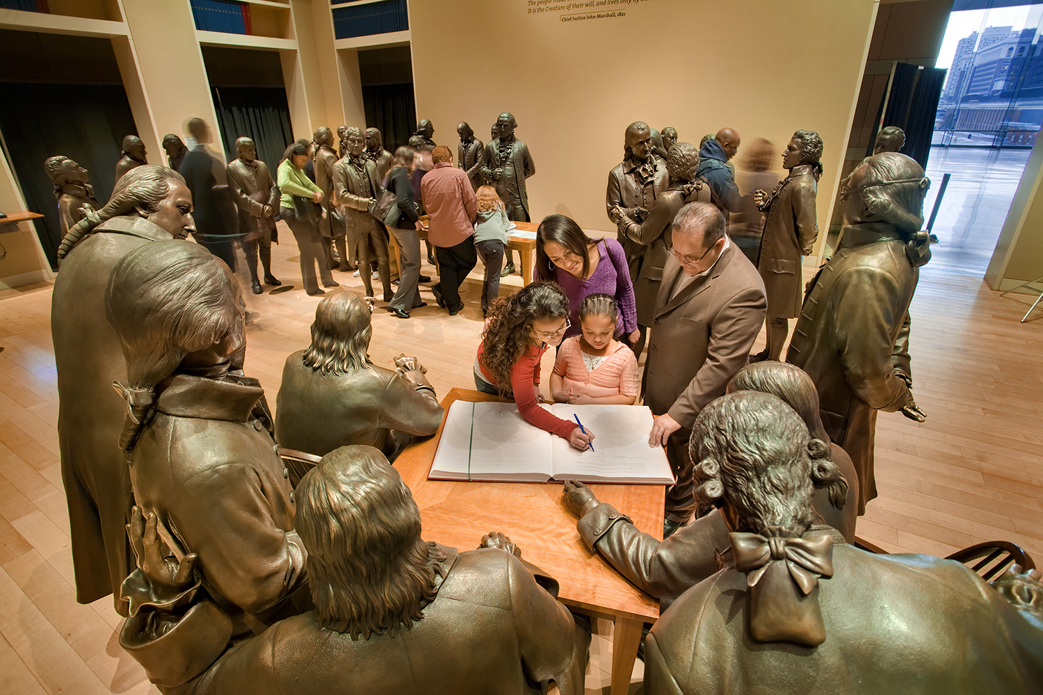 Interactive exhibitions within Philadelphia's National Constitution Center. Image courtesy of G. Widman / VISIT PHILADELPHIA