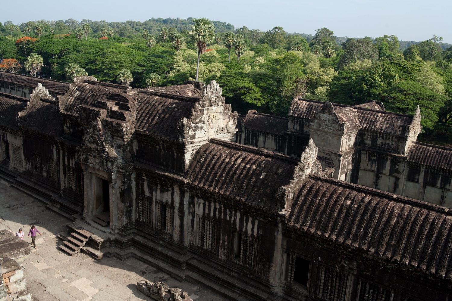 A section of the outer wall at Angkor Wat
