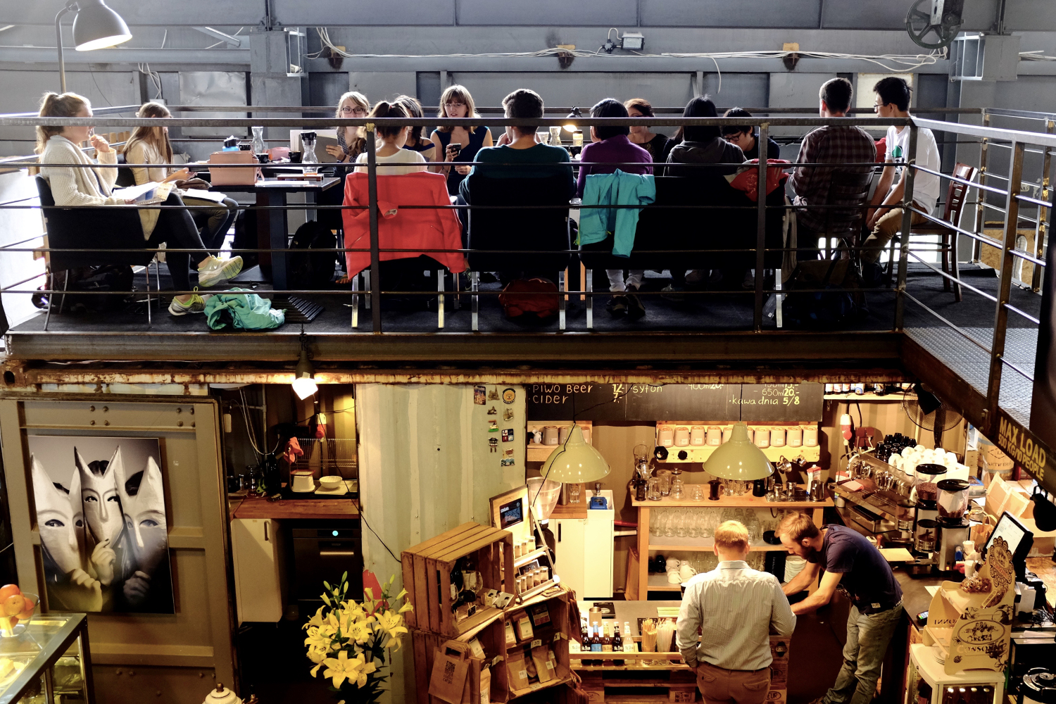 The interior of Coffee Cargo in Podgórze