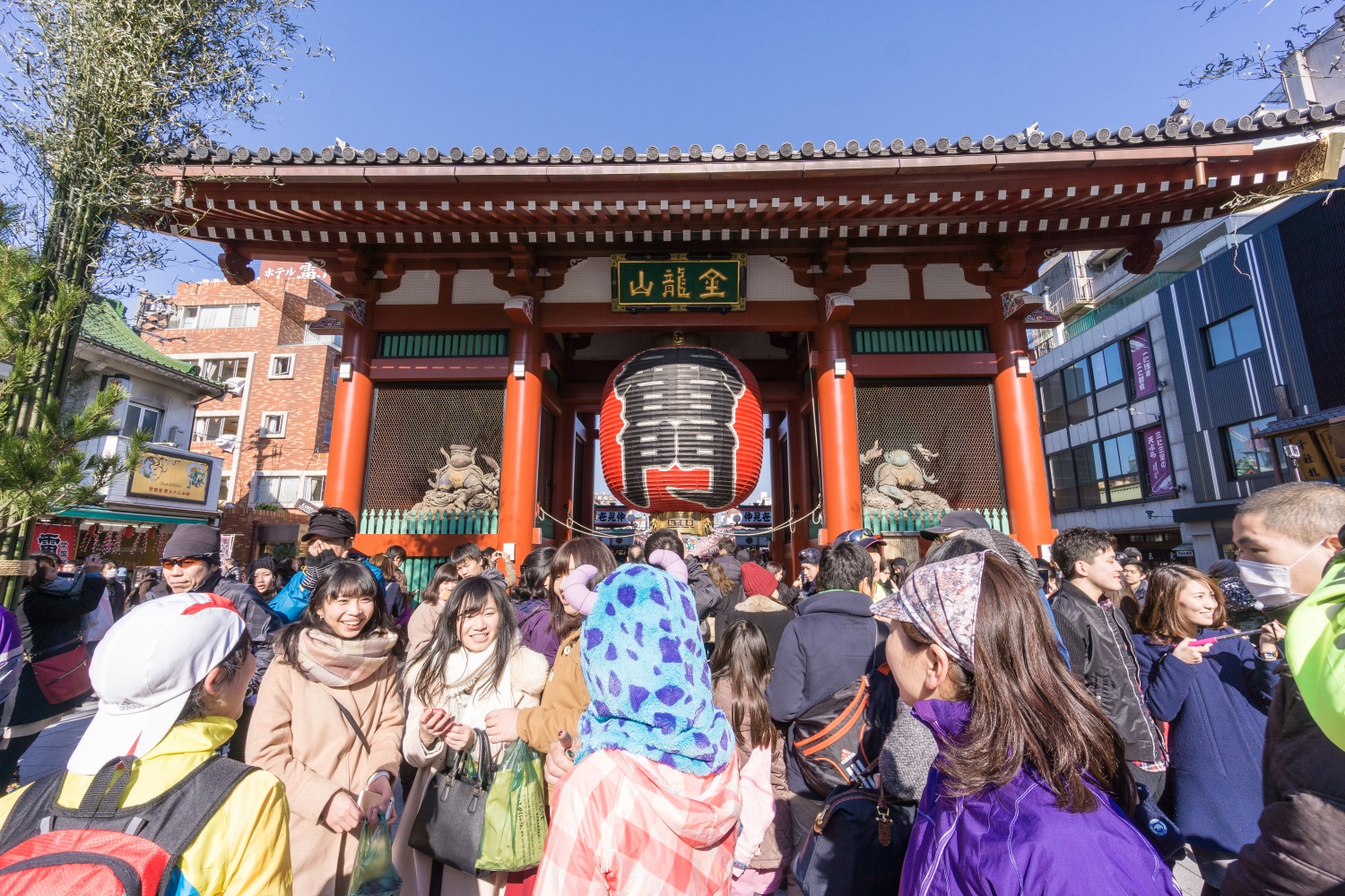 Visitors at Sensō-ji temple, Tokyo