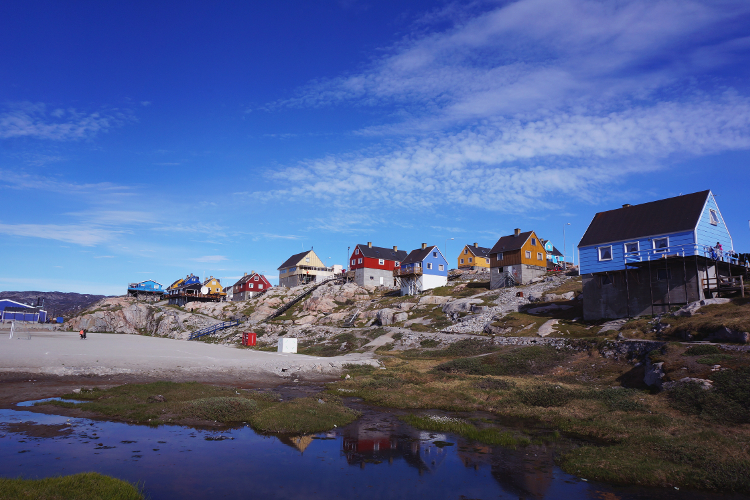 A rainbow of differently coloured houses in Ilulissat-750-cs