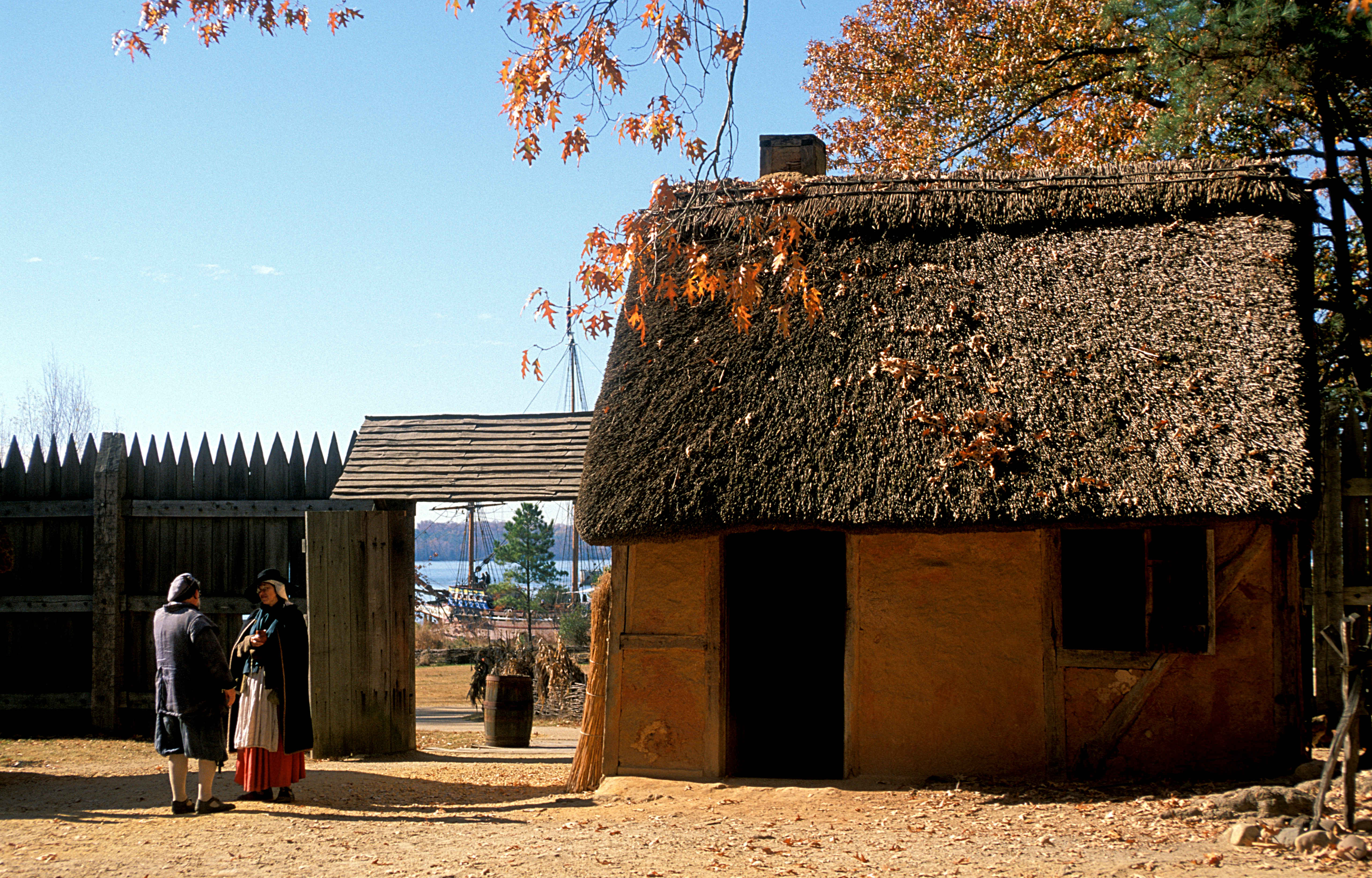 Costumed guides help bring 17th-century Jamestown to life. Image by Marilyn Angel Wynn / Getty Images