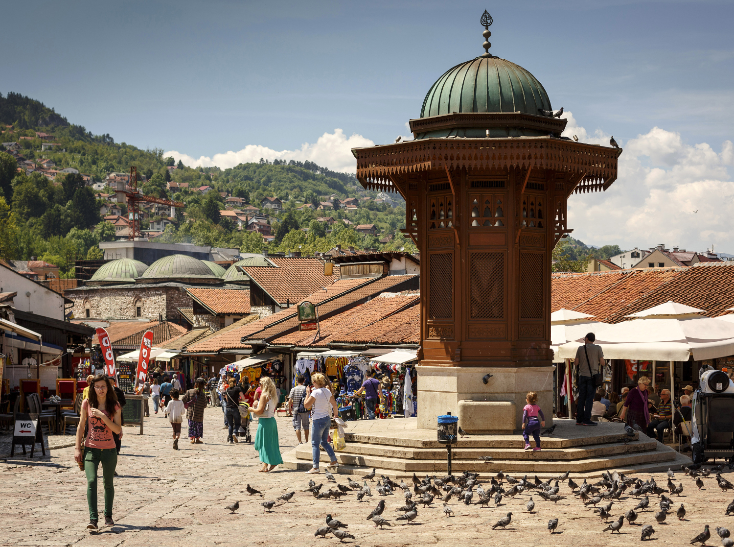 Pigeon square in Baščaršija.