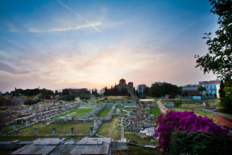 Athens’ ancient Keramikos cemetery at dusk. Image courtesy of Region of Attica