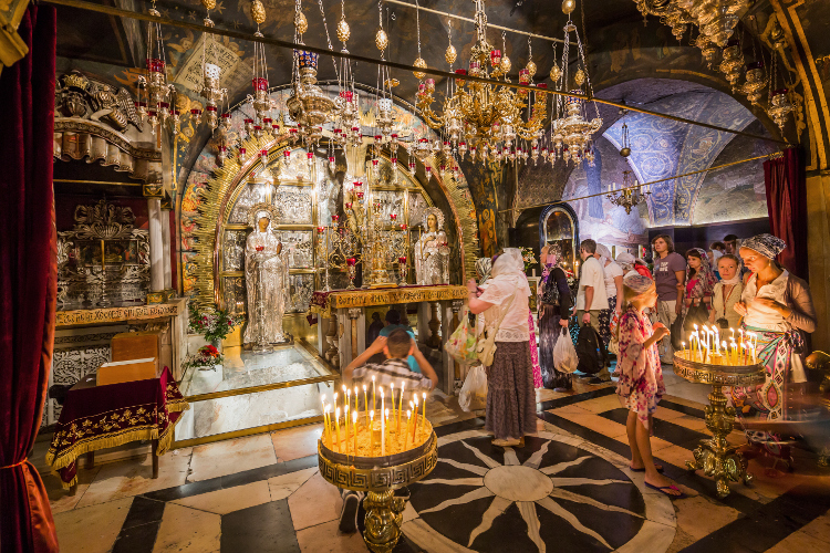 The Church of the Holy Sepulchre is said to be the site of Jesus' crucifixion. Image by Maremagnum / Getty Images