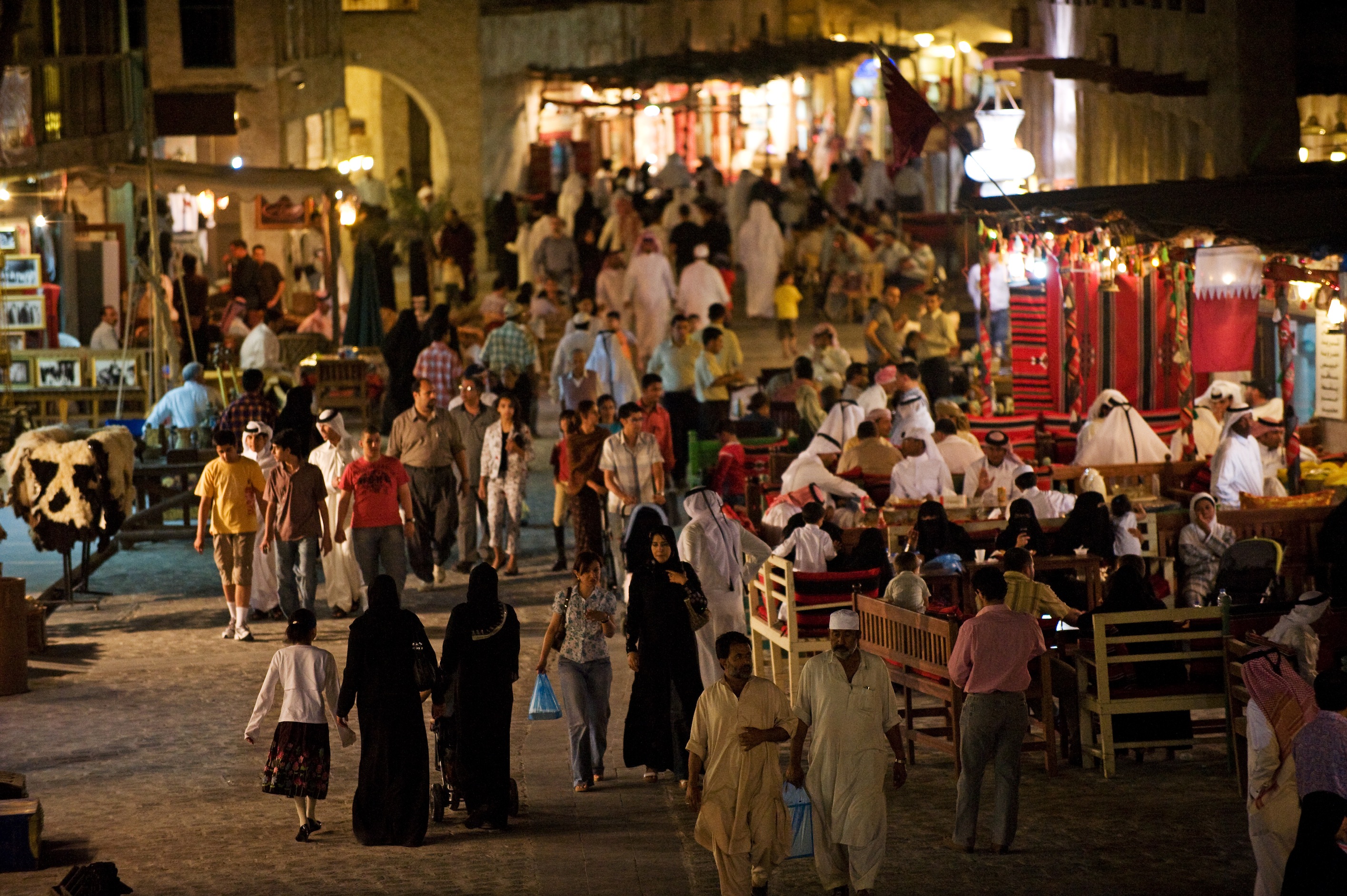 A busy evening a Souq Waqif. Image by Terry McCormick / Photolibrary / Getty Images