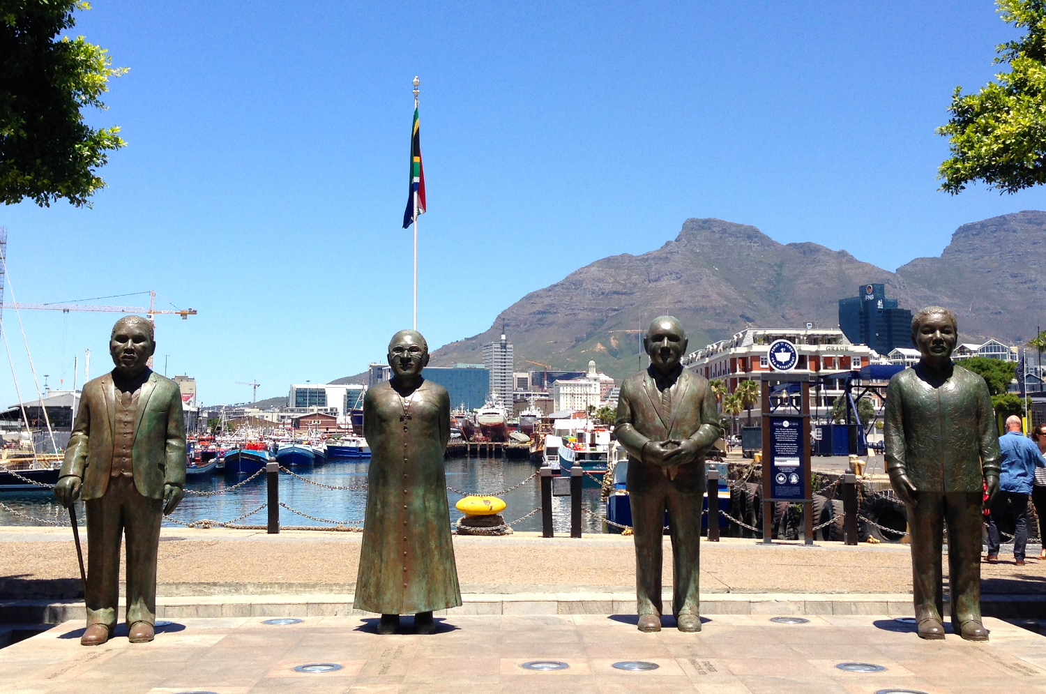 Statues of South Africa's four Nobel laureates in V&A Waterfront's Nobel Square. Image by Simon Richmond / Lonely Planet