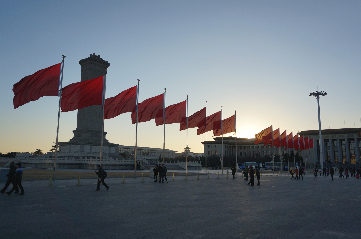 Sun setting over Tian'anmen Square. Image by Anita Isalska / Lonely Planet
