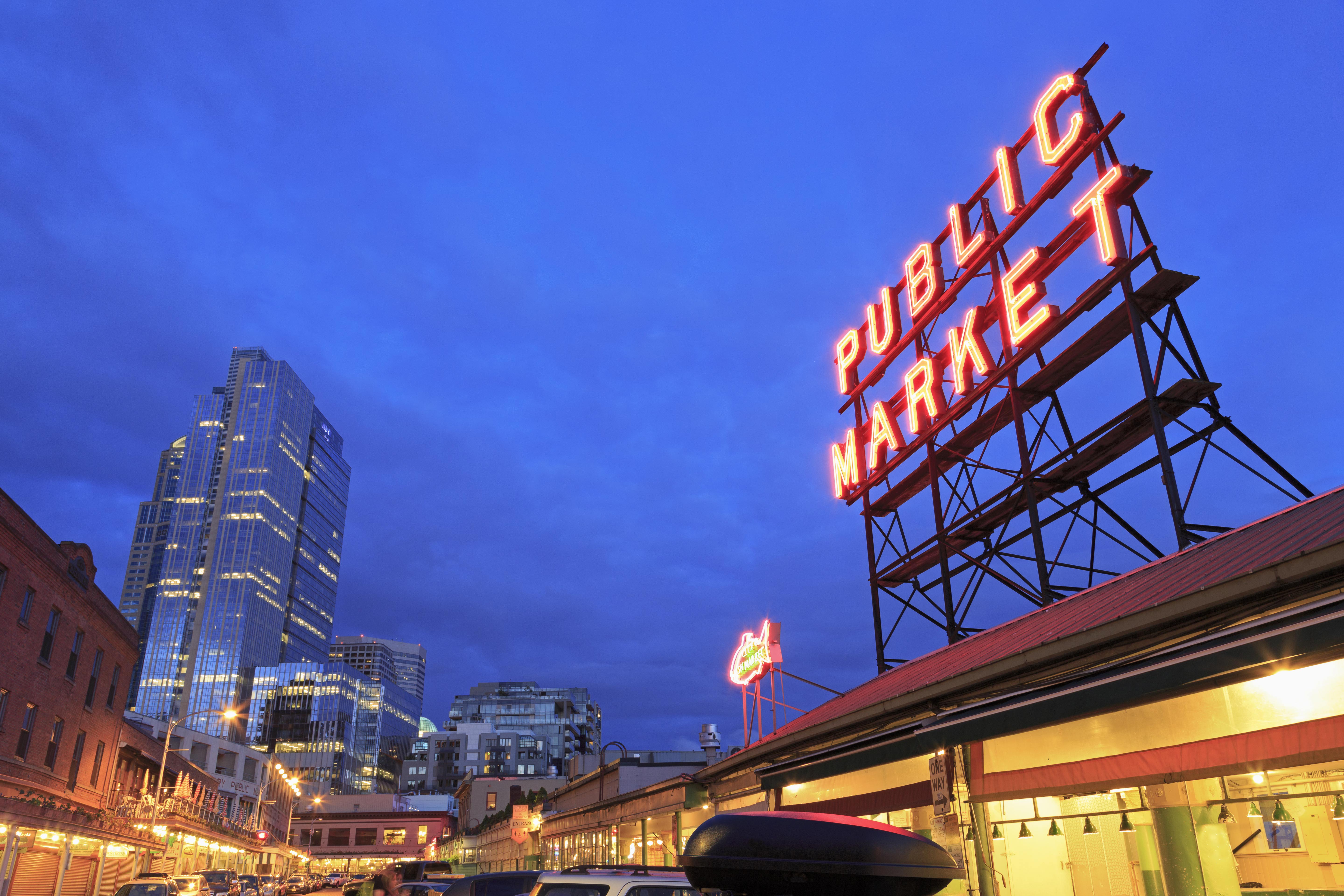 Classically Seattle, Pike Place Market is a free must-see. Image by Richard Cummins / Getty