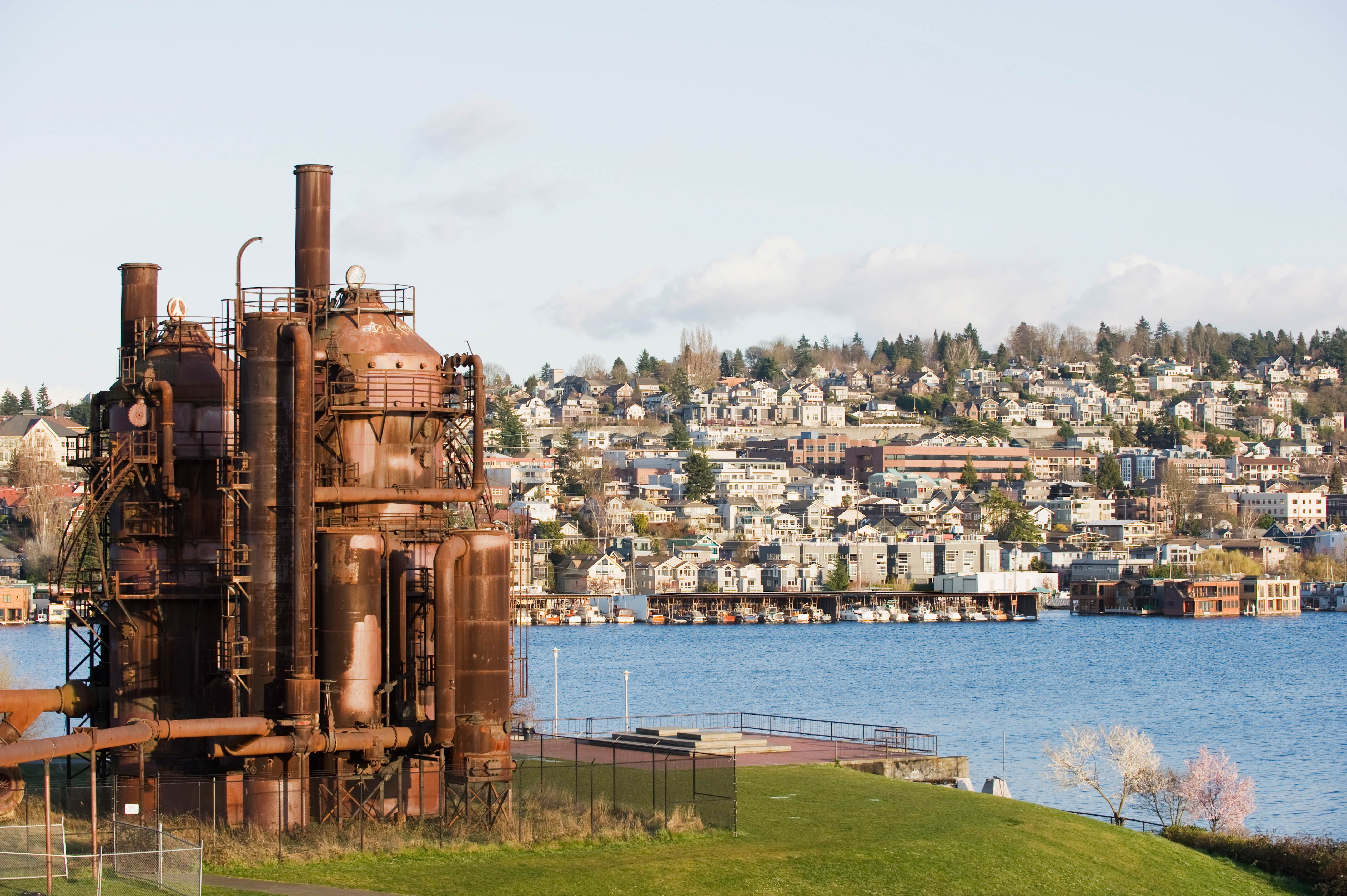 The steampunk-esque Gas Works Park contains the remnants of the last coal gasification plant in the US – plus great views of the city. Image by Christian Kober / Getty