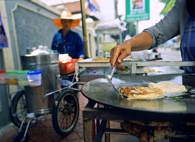 If you're going to encourage adventurous young eaters to try the local speciality, make sure it's cooked in front of your eyes.