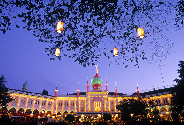 Tivoli Garden in Copenhagen, Denmark. Image by Jon Arnold / AWL Images / Getty Images.