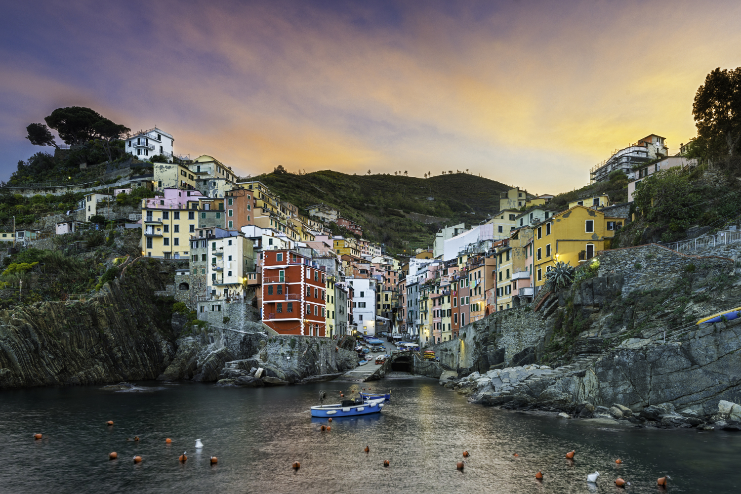 Riomaggiore at sunset