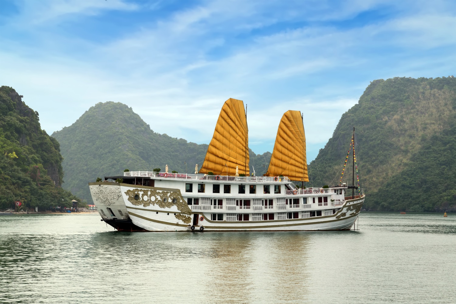 A Halong Bay cruise ship
