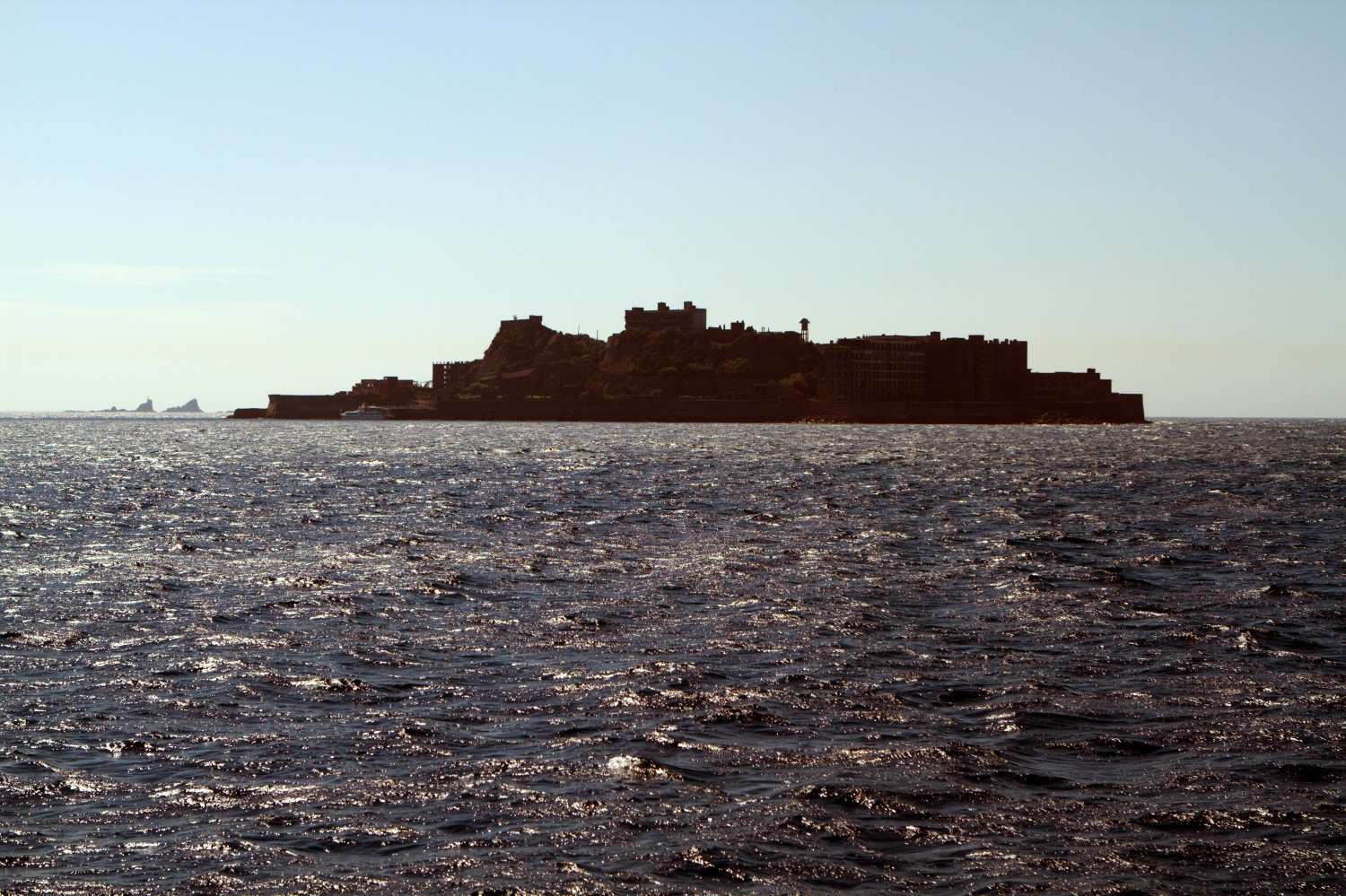 Silhouette of Hashima, aka Gunkanjima ('battleship island')