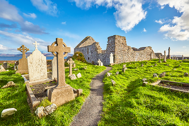 The remains of the priory at Ballinskelligs.