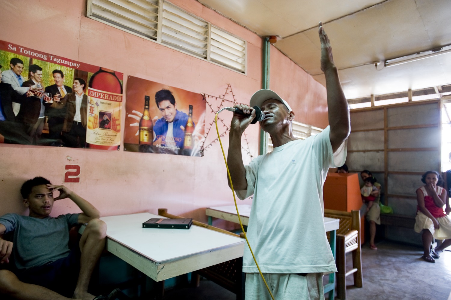 Karaoke in a cafe in Mindanao