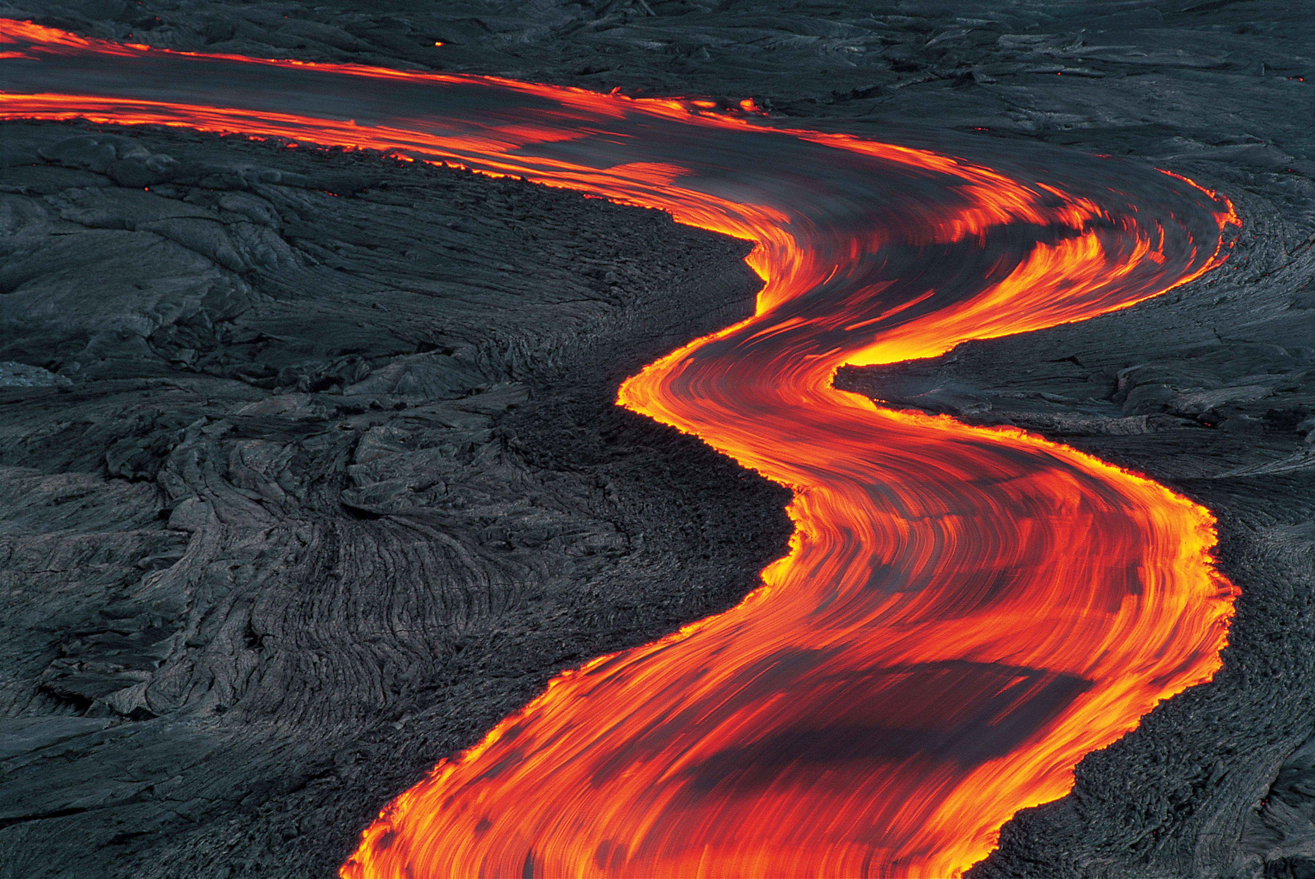 A lava river near Kilauea Volcano on the Big Island. Image by G. Brad Lewis / Getty
