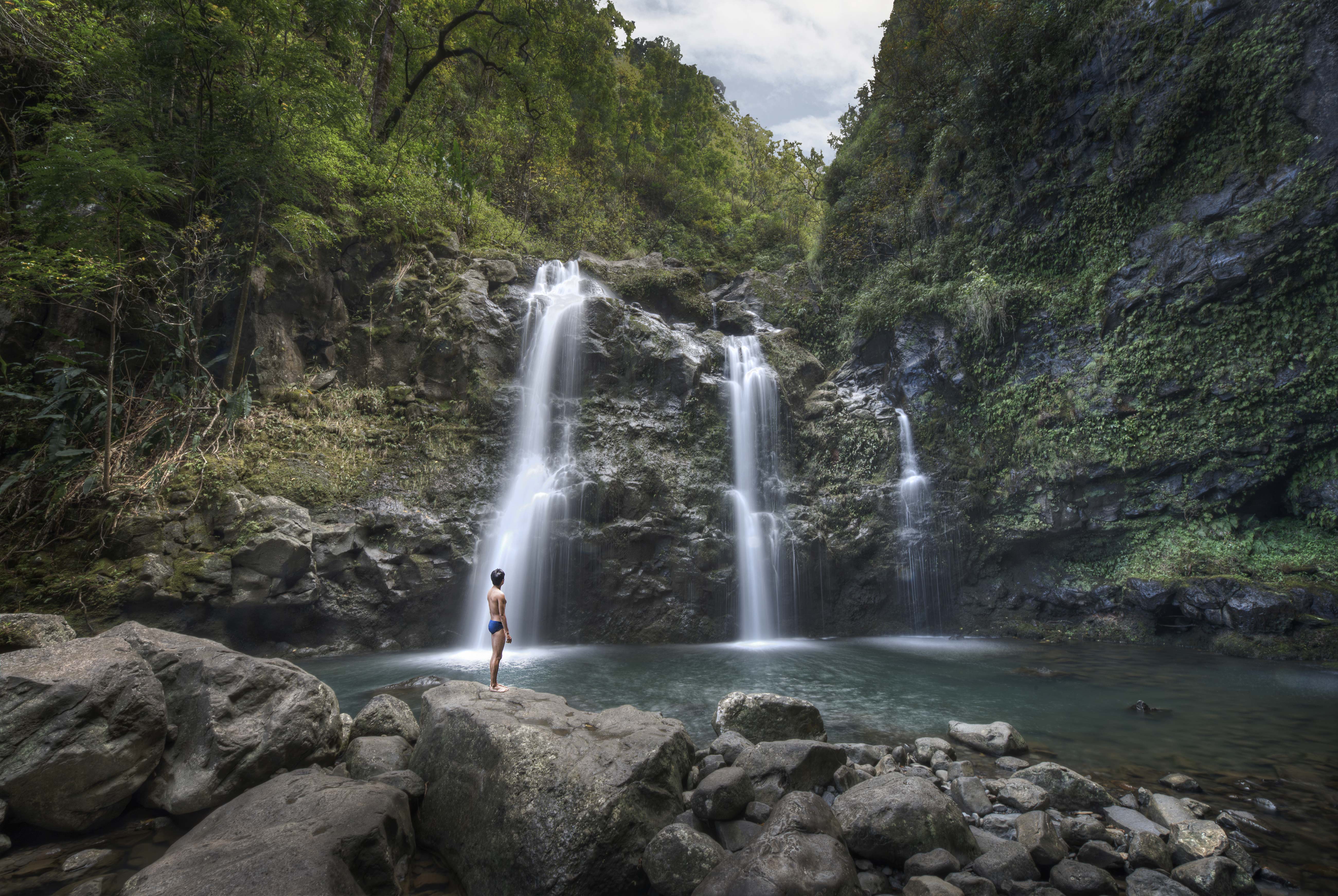 Upper Waikani Falls on the road to Hana. Image by Ed Freeman / Getty