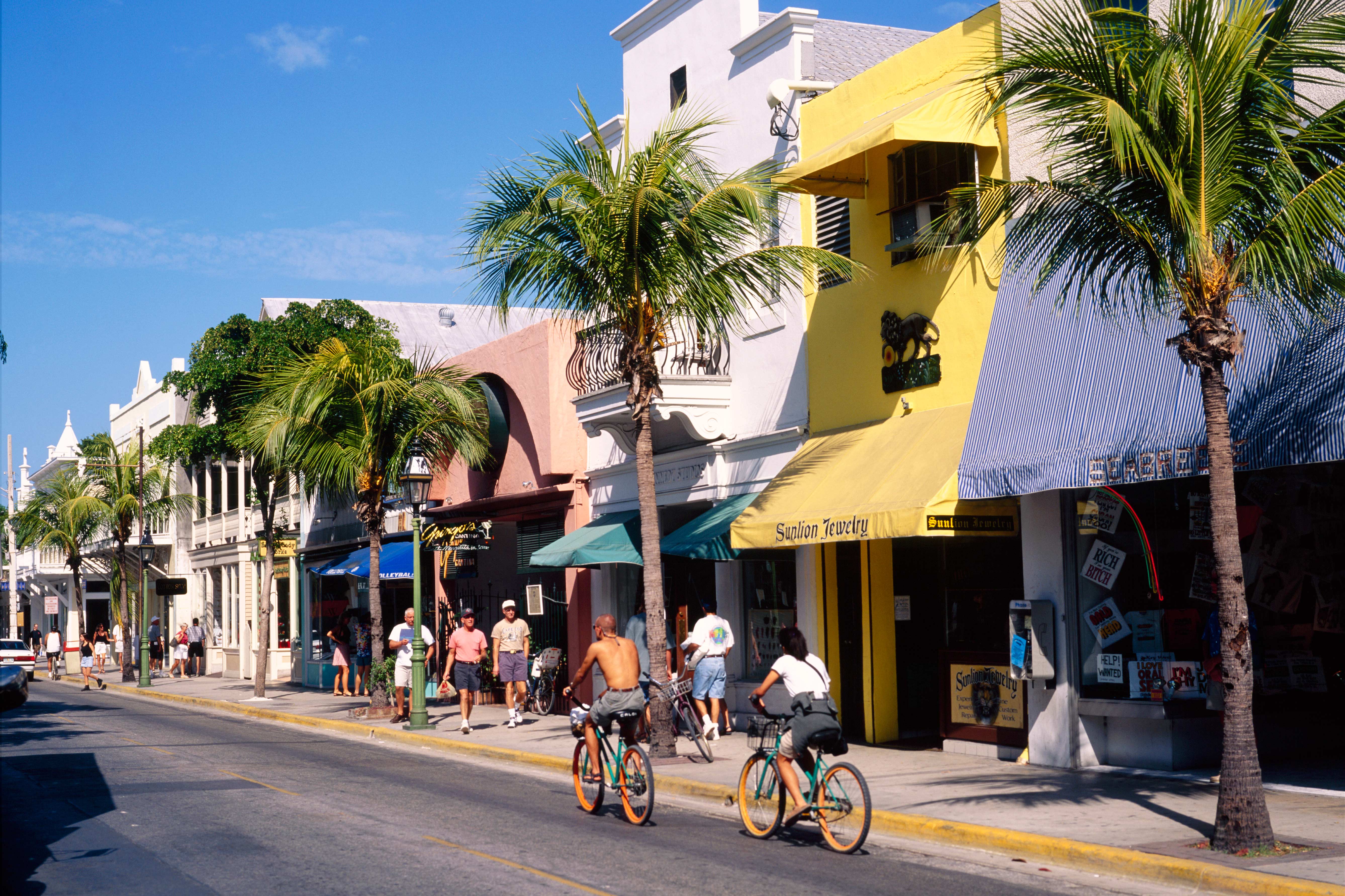 Pastel-colored buildings on Duval Street in Key West, Florida. Image by John Miller / Robert Harding World Imagery / Getty