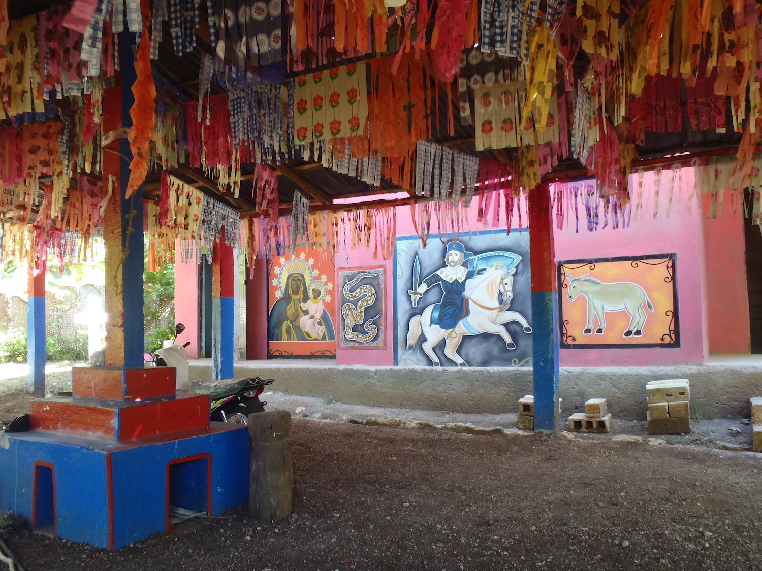 Vodou peristyle (temple) near Jacmel, Haiti