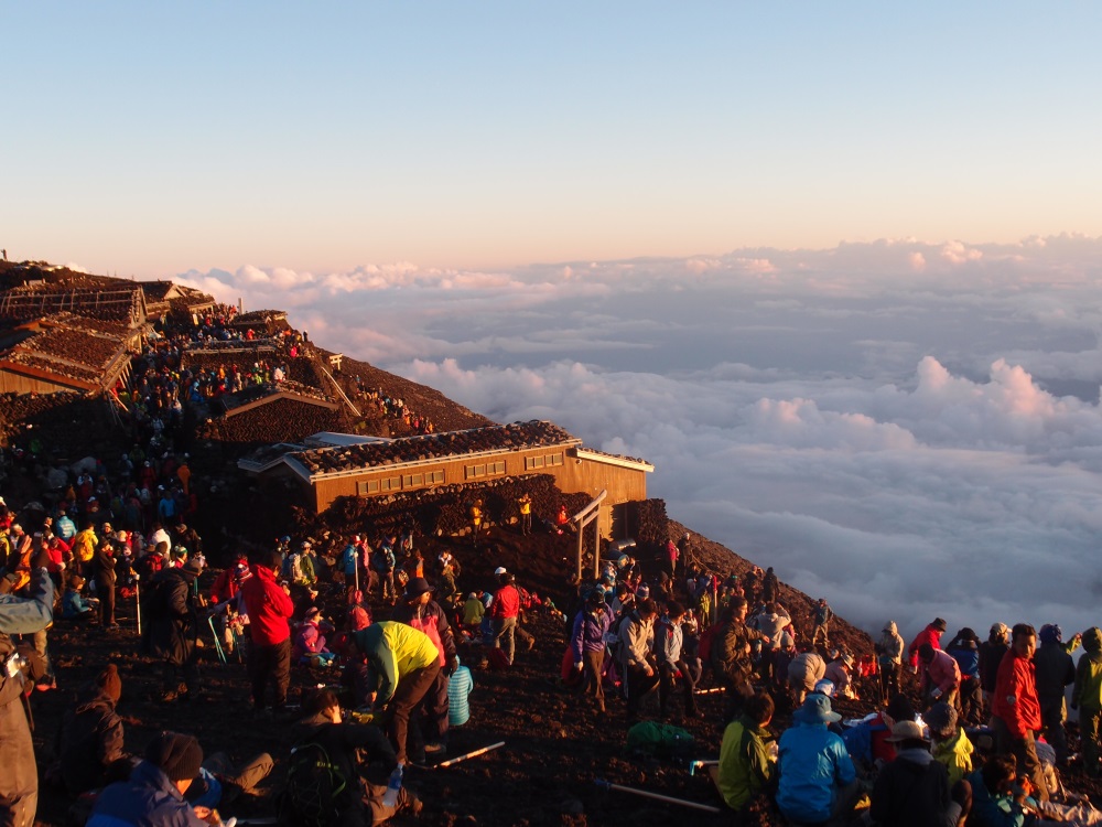 Sunrise at the summit, Mt Fuji