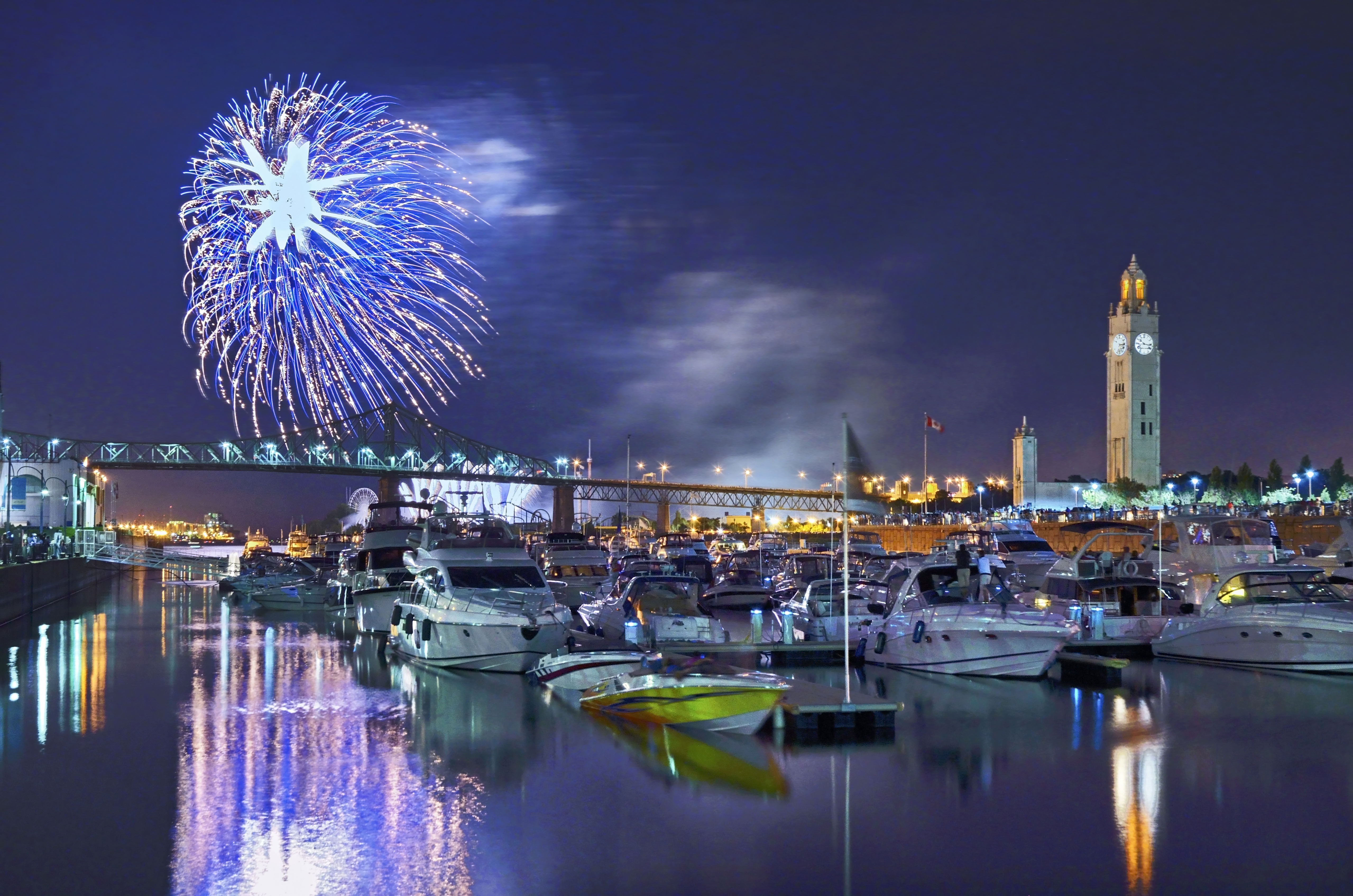 Fireworks over Old Montréal. Image by Pierre Philippe Brunet / Getty