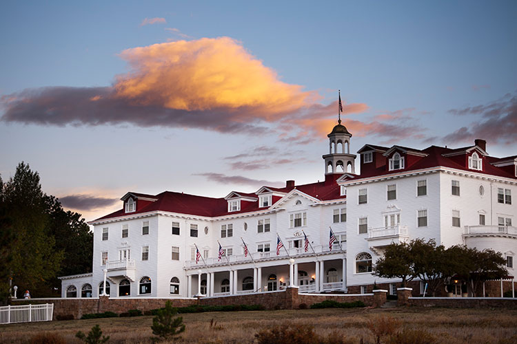 The historic Stanley Hotel, the inspiration for the infamous Overlook in Stephen King's novel The Shining. Image courtesy of The Stanley Hotel